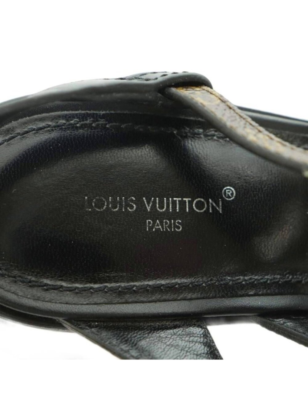 Louis Vuitton Berlin Sandal Monogram Canvas Strap Square Toe Chunky Heels Logo - Picture 7 of 8